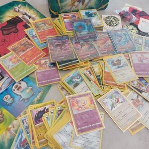 Official Pokemon TCG trading cards - 200+ cards, rares, holos, Vs, and more